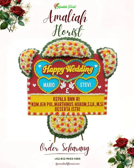 Papan Bunga Pernikahan Tiom